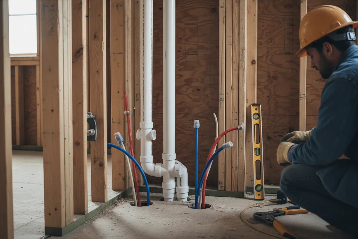 Drain and supply rough-in during Toilet Repair and Installation in Blossvale